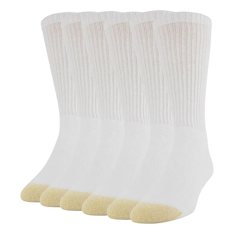 Gold Toe Harrington Mens 6 Pair Big and Tall Crew Socks
