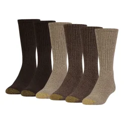 Gold Toe Harrington Mens 6 Pair Big and Tall Crew Socks