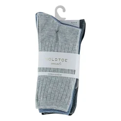 Gold Toe Ribbed Womens 6 Pair Crew Socks