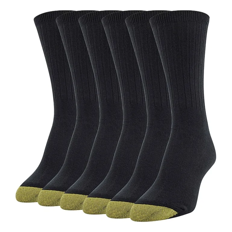 Gold Toe Ribbed Womens 6 Pair Crew Socks