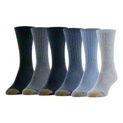 Gold Toe Ribbed Womens 6 Pair Crew Socks