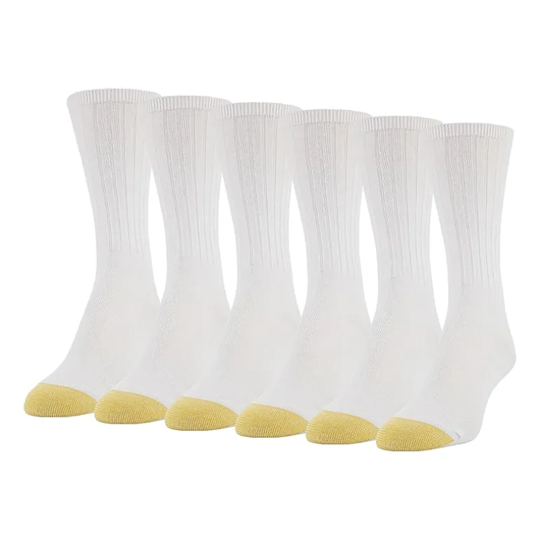 Gold Toe Ribbed Womens 6 Pair Crew Socks