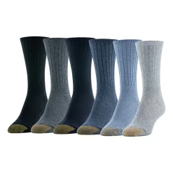 Gold Toe Ribbed Womens 6 Pair Crew Socks