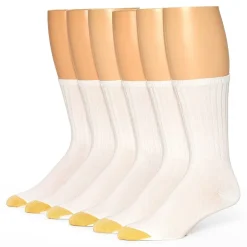 Gold Toe Ribbed Womens 6 Pair Crew Socks