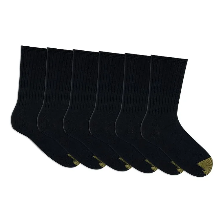 Gold Toe Ribbed Womens 6 Pair Crew Socks