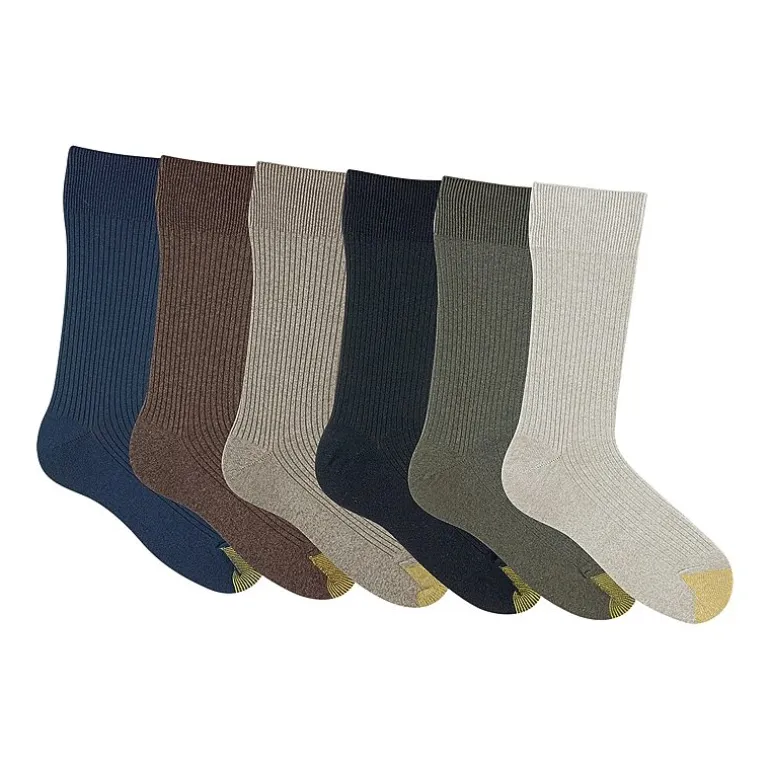 Gold Toe Stanton Mens 6 Pair Crew Socks