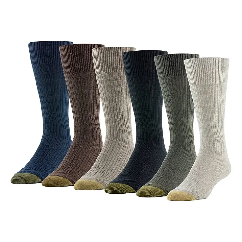 Gold Toe Stanton Mens 6 Pair Crew Socks