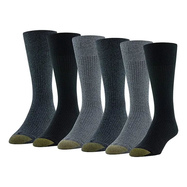 Gold Toe Stanton Mens 6 Pair Crew Socks