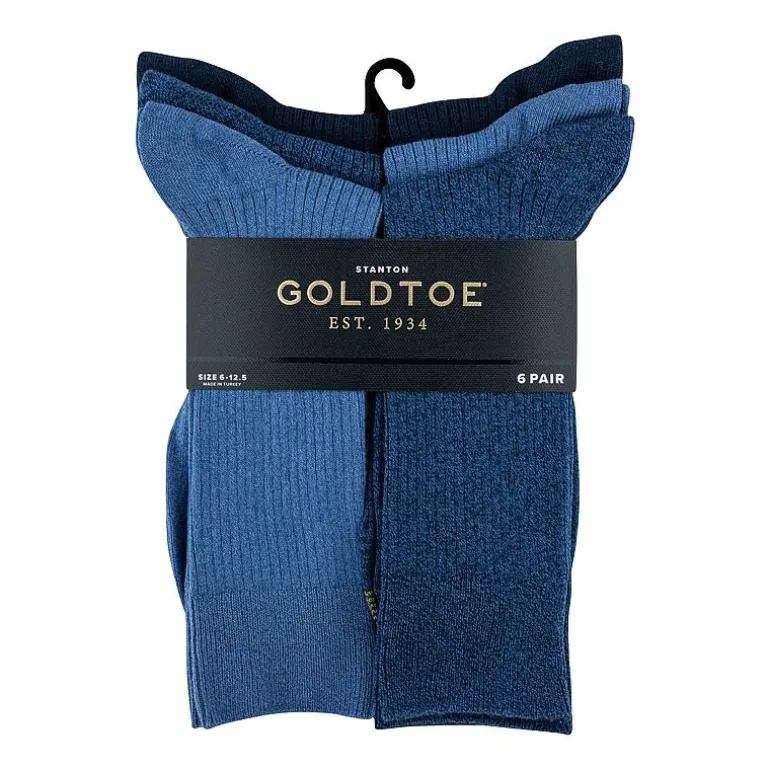 Gold Toe Stanton Mens 6 Pair Crew Socks