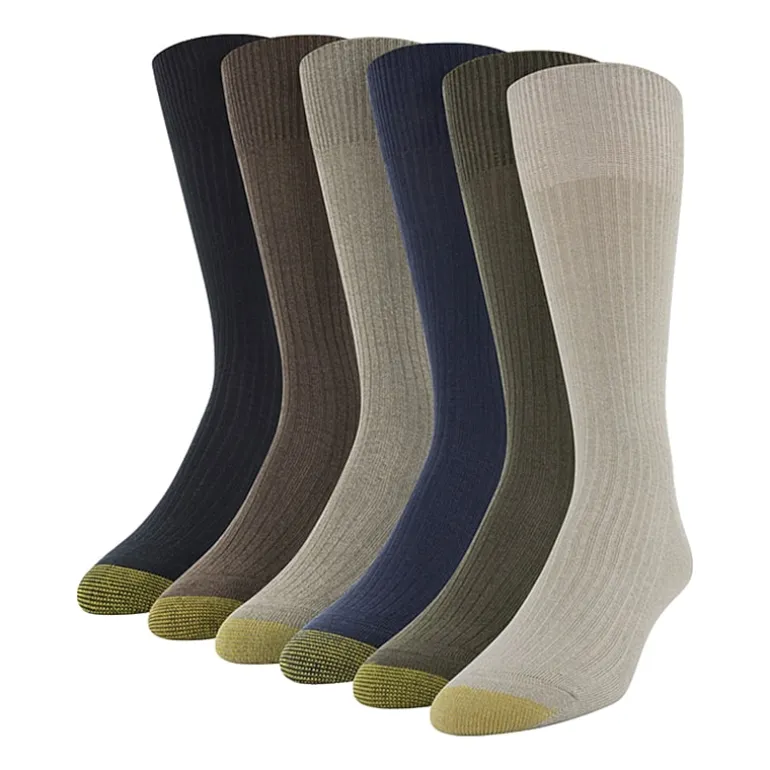 Gold Toe Stanton Mens 6 Pair Crew Socks