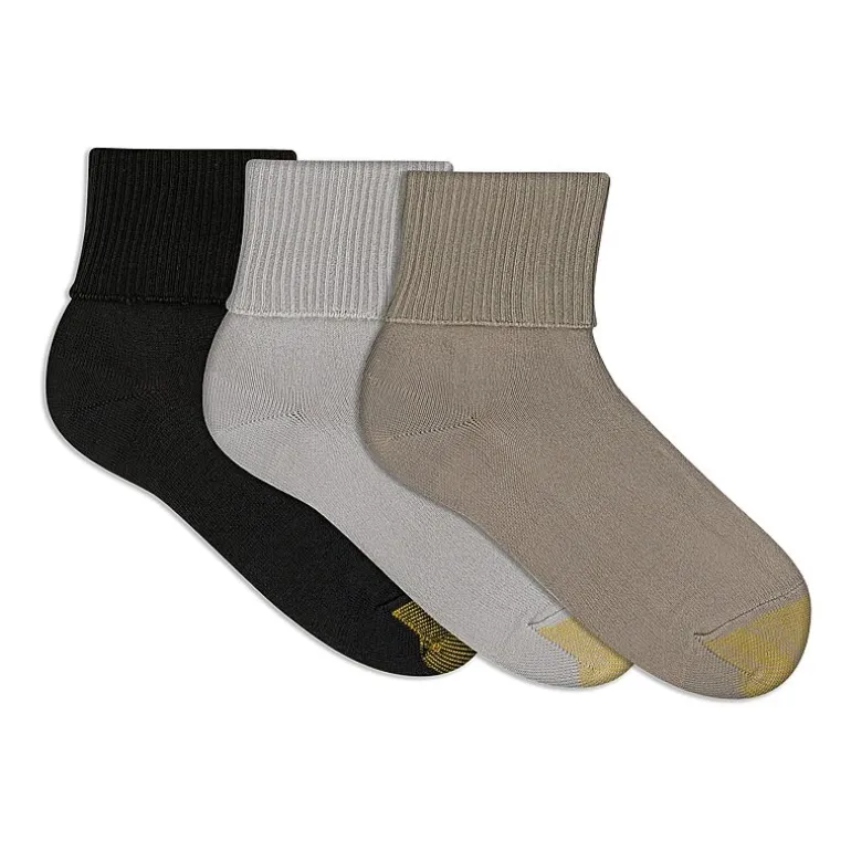 Gold Toe Ultra Soft Womens Multi-Pack 3 Pair Turncuff Socks