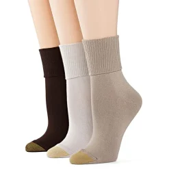 Gold Toe Ultra Soft Womens Multi-Pack 3 Pair Turncuff Socks