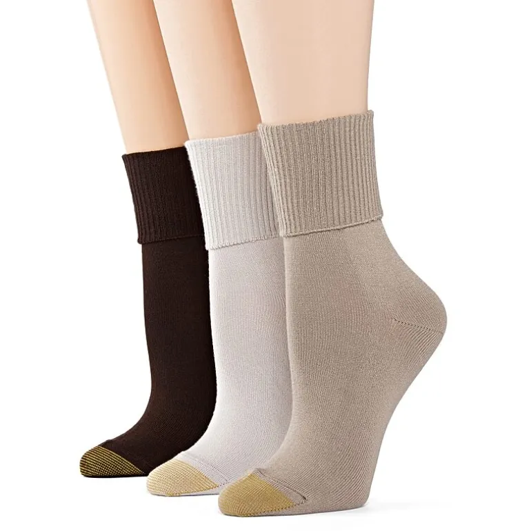 Gold Toe Ultra Soft Womens Multi-Pack 3 Pair Turncuff Socks