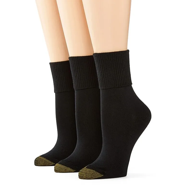 Gold Toe Ultra Soft Womens Multi-Pack 3 Pair Turncuff Socks