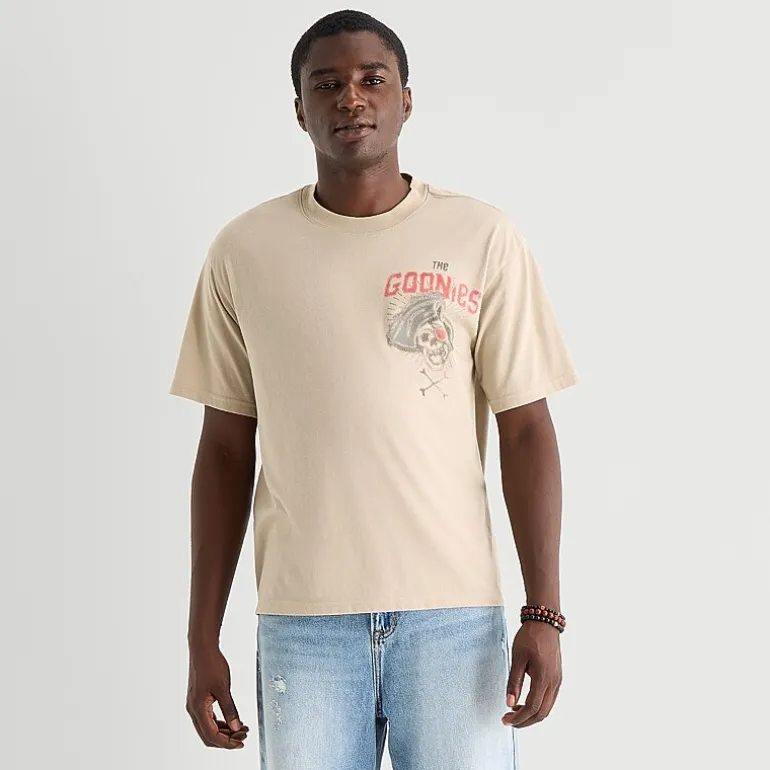 Goonies Mens Crew Neck Short Sleeve Boxy Fit Graphic T-Shirt
