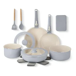 Gotham Steel Ceramic 18-pc. Non-Stick Cookware Set with Detachable Handles