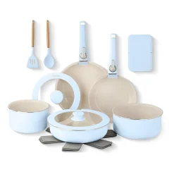 Gotham Steel Ceramic 18-pc. Non-Stick Cookware Set with Detachable Handles