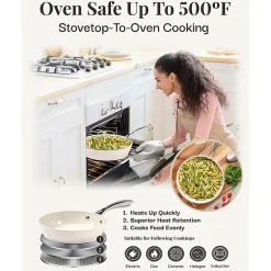 Gotham Steel Hammered Cream 15-pc. Non-Stick Ceramic Cookware and Bakeware Set