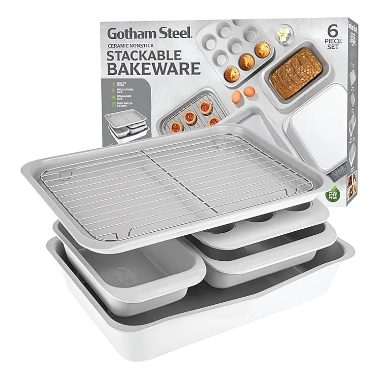 Gotham Steel Nonstick Stackable 6-pc. Bakeware Set