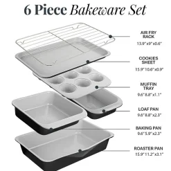 Gotham Steel Nonstick Stackable 6-pc. Bakeware Set