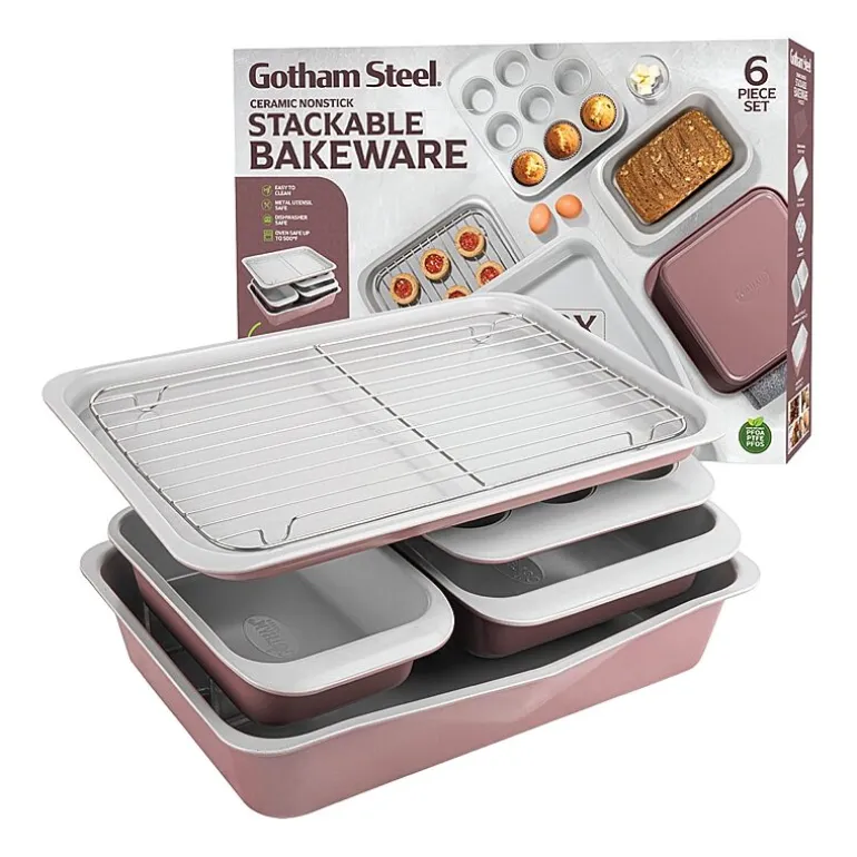Gotham Steel Nonstick Stackable 6-pc. Bakeware Set