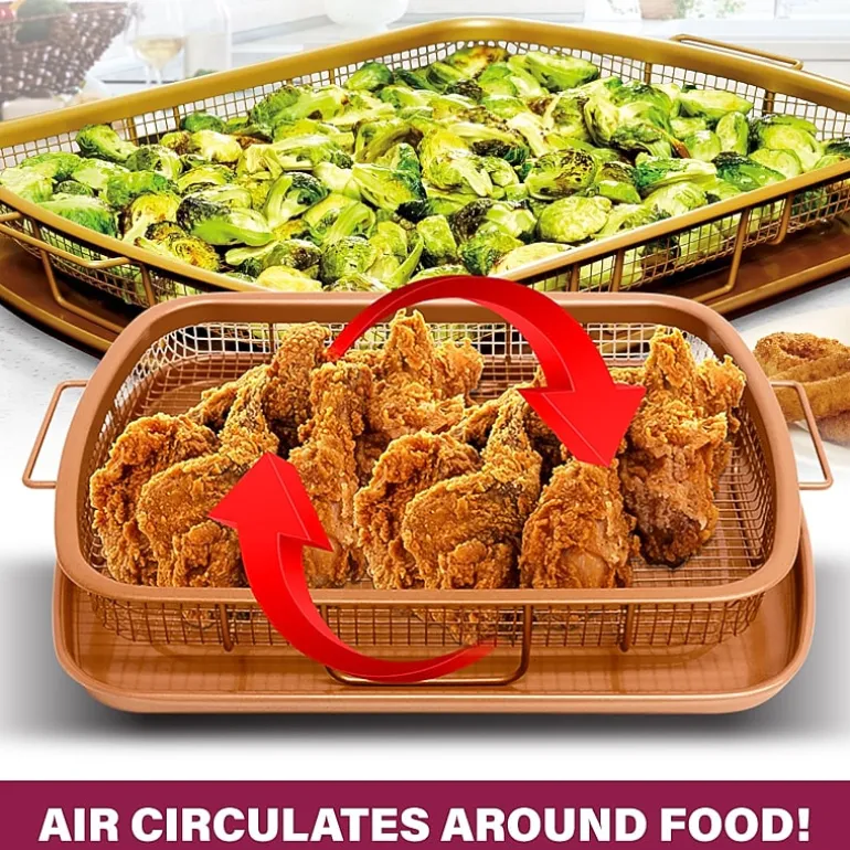 Gotham Steel 16.5"x12” XL Large 2-pc Nonstick Crisper Tray