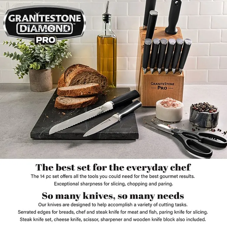 Granitestone 15-pc. Knife Block Set