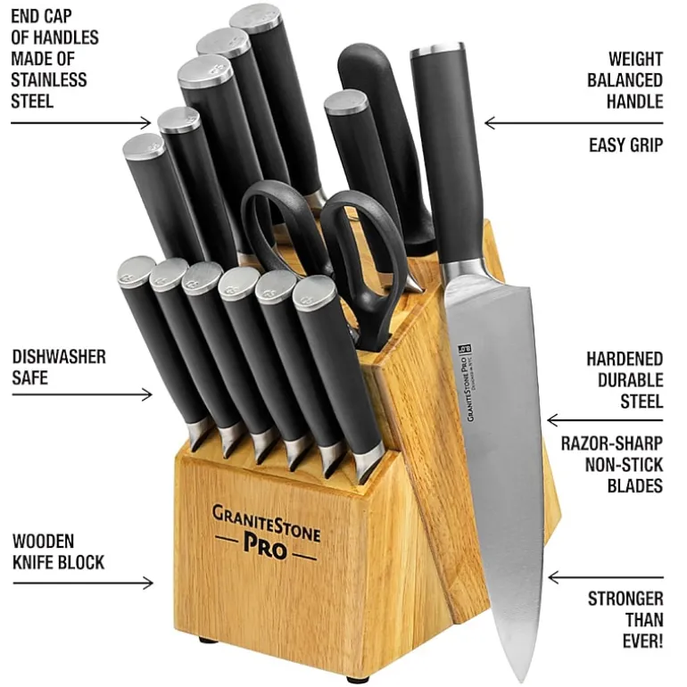 Granitestone 15-pc. Knife Block Set
