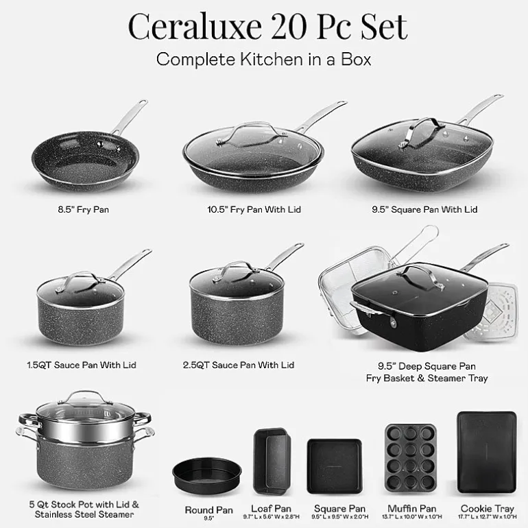 Granitestone 20-pc. Non-Stick Cookware Set