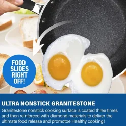 Granitestone 3-pc. Nonstick Fry Pan Set With Rubber Grip Handles