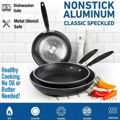 Granitestone 3-pc. Nonstick Fry Pan Set With Rubber Grip Handles