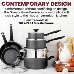 Granitestone Pro Premier 13-pc. Non-Stick Hard Anodized Cookware Set