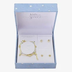 Gratitude & Grace Girls Cubic Zirconia 14K Gold Over Brass Cross 3-pc. Jewelry Set