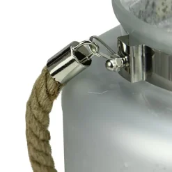 9.5'' Gray and Silver Tree Silhouette Mercury Glass Christmas Pillar Candle Holder