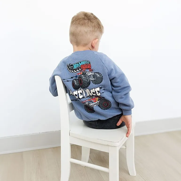 Grayson Little Toddler Boys Crew Neck Long Sleeve Hot Wheels Sweatshirt