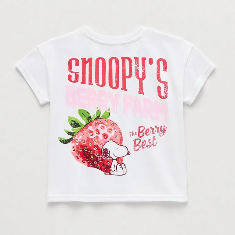 Grayson Little Toddler Girls Crew Neck Short Sleeve Relaxed Fit Snoopy Graphic T-Shirt
