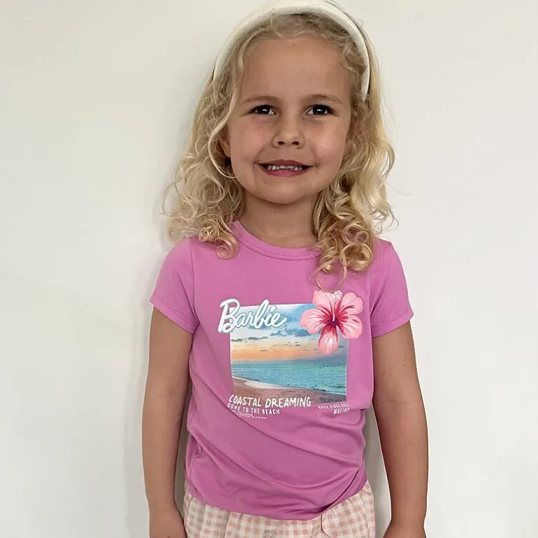 Grayson Little Toddler Girls Crew Neck Short Sleeve Regular Fit Barbie Graphic T-Shirt