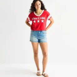 Grayson Threads, The Label Diet Coke Cropped Womens Juniors Crew Neck Short Sleeve Jersey