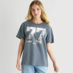 Grayson Threads, The Label New York Boyfriend Tee Womens Juniors Crew Neck Short Sleeve Loose Fit Graphic T-Shirt
