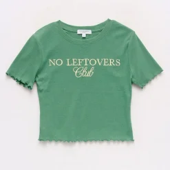 Grayson Threads, The Label No Leftovers Club Baby Tee Womens Juniors Crew Neck Short Sleeve Fitted Graphic T-Shirt