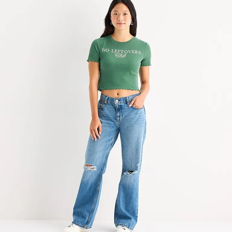 Grayson Threads, The Label No Leftovers Club Baby Tee Womens Juniors Crew Neck Short Sleeve Fitted Graphic T-Shirt
