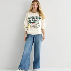 Grayson Threads, The Label Womens Juniors Crew Neck Long Sleeve Hello Kitty Sweatshirt
