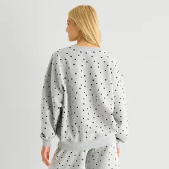 Grayson Threads, The Label Womens Juniors Crew Neck Long Sleeve Minnie Mouse Sweatshirt