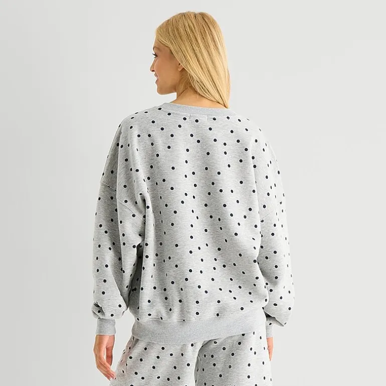 Grayson Threads, The Label Womens Juniors Crew Neck Long Sleeve Minnie Mouse Sweatshirt