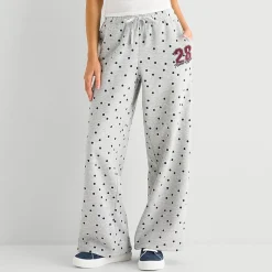 Grayson Threads, The Label Womens Juniors Wide Leg Mid Rise Minnie Mouse Fleece Sweatpant