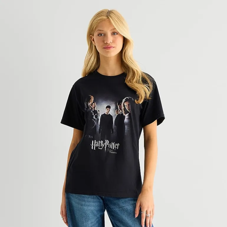 Grayson Threads, The Label Womens Juniors Crew Neck Short Sleeve Loose Fit Harry Potter Graphic T-Shirt
