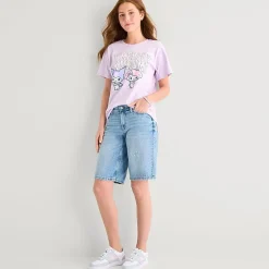 Grayson Threads, The Label Womens Juniors Crew Neck Short Sleeve Loose Fit Kuromi My Melody Graphic T-Shirt
