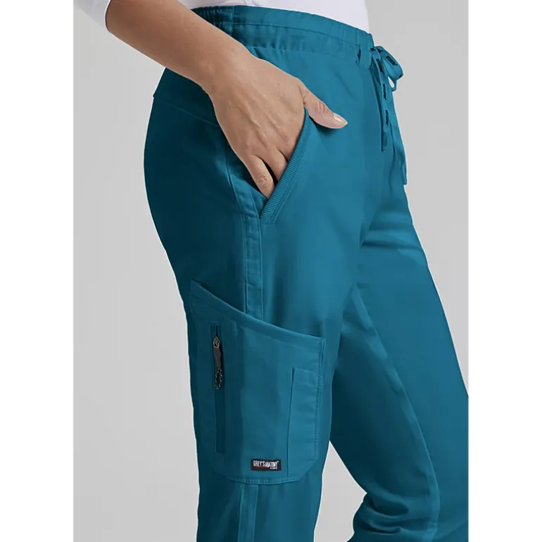 Grey's Anatomy™ by Barco Classic Grp534 Kira 5-Pocket Mid-Rise Jogger Womens Petite Moisture Wicking Scrub Pant