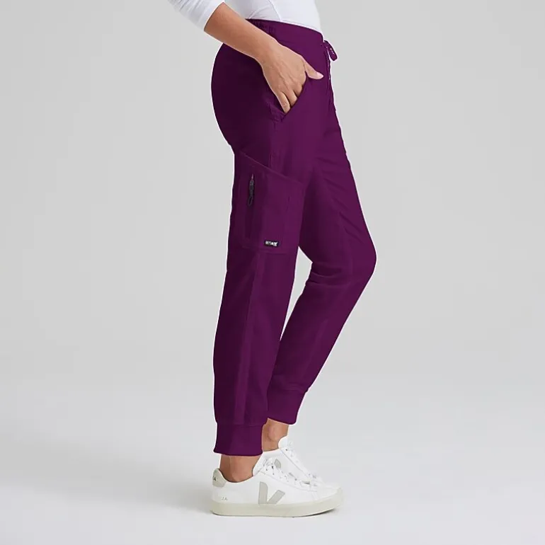Grey's Anatomy™ by Barco Classic Grp534 Kira 5-Pocket Mid-Rise Jogger Womens Petite Moisture Wicking Scrub Pant