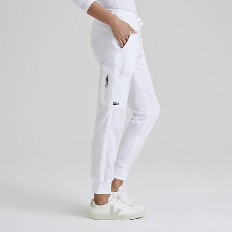 Grey's Anatomy™ by Barco Classic Grp534 Kira 5-Pocket Mid-Rise Jogger Womens Petite Moisture Wicking Scrub Pant